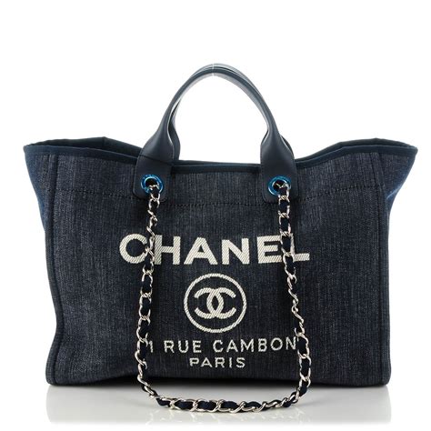 chanel denim tote